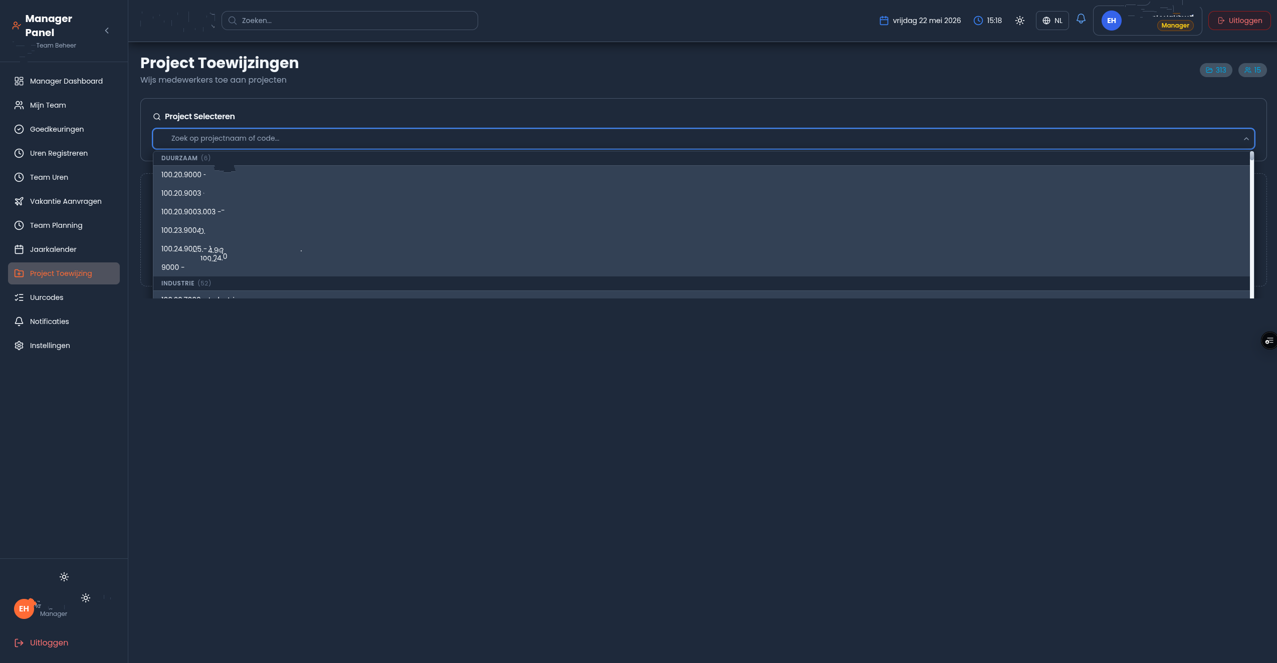 Clockd — Maatwerk software screenshot 4 (mockdata)
