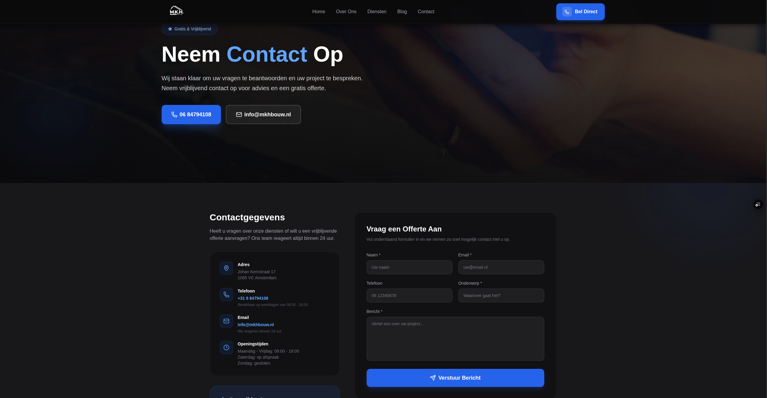MKH Bouw — Bouw & installatie screenshot 2 (mockdata)
